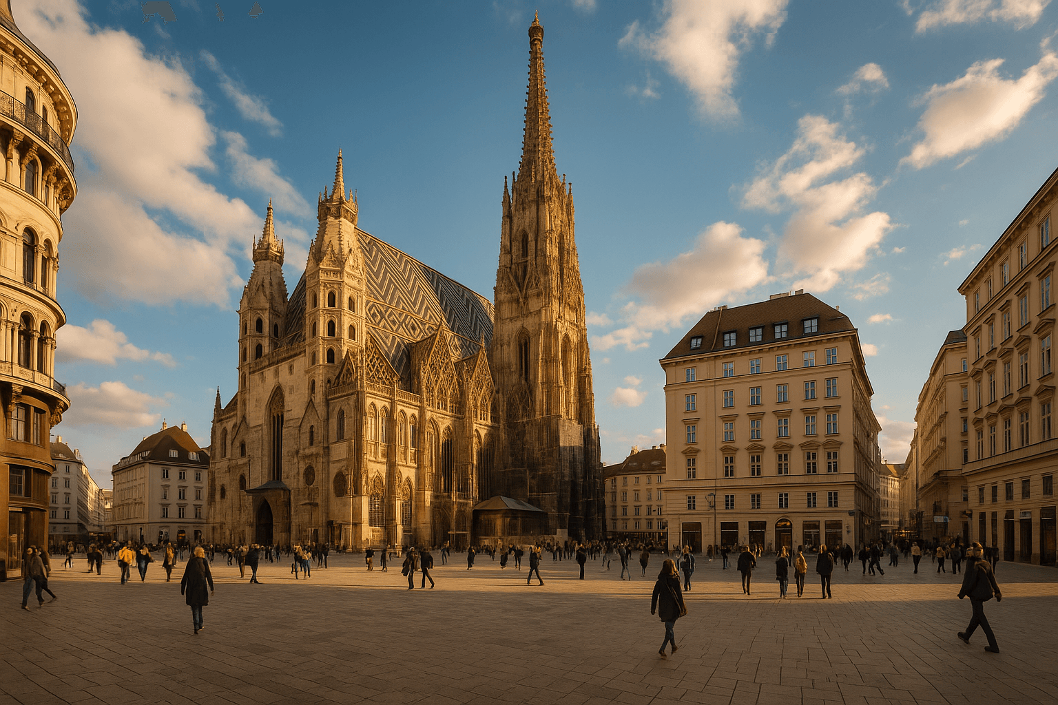 Stephansplatz and St Stephens Cathedral in Vienna